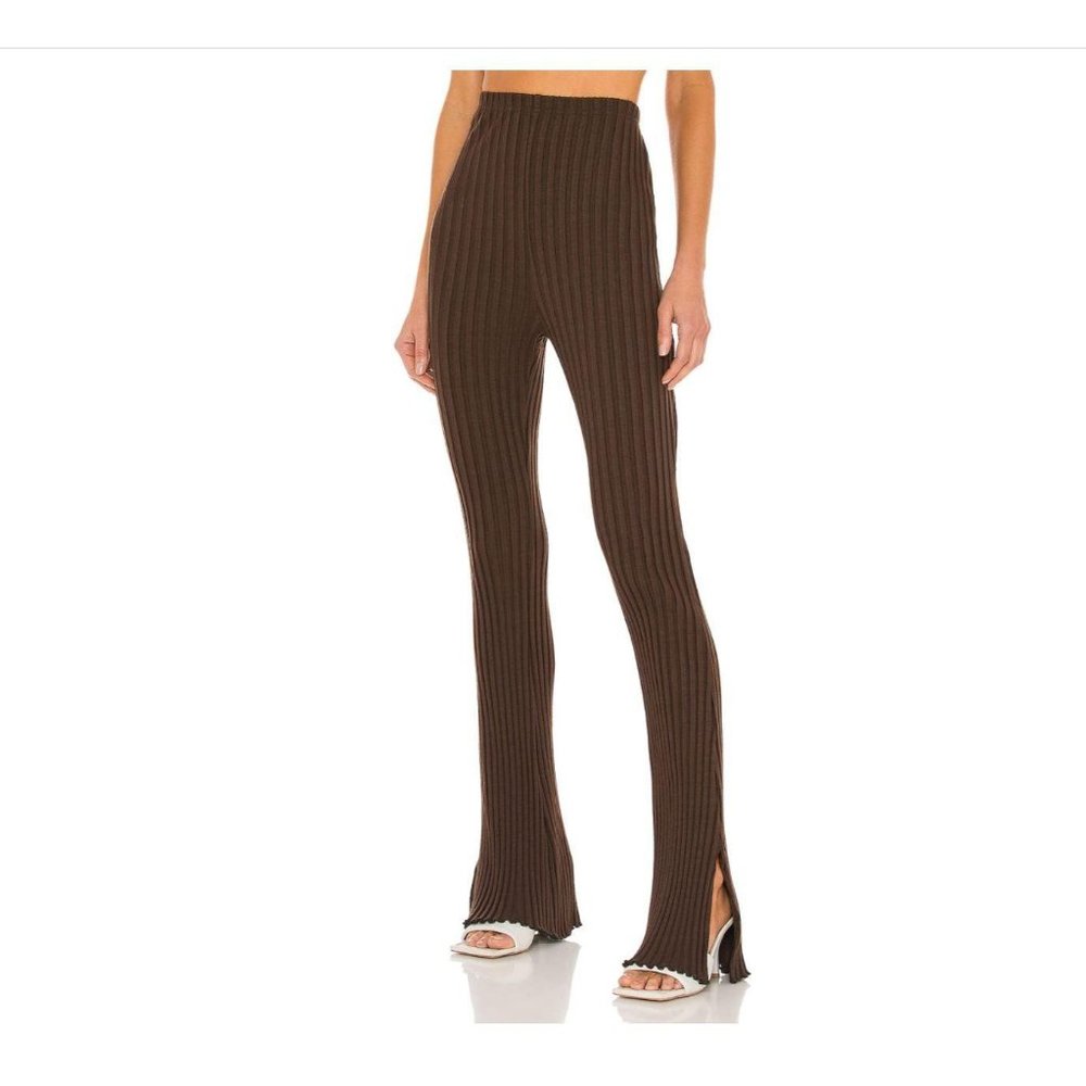 2FOR$30 - NWT LOVERS + FRIENDS Olivia Brown Ribbed Pant, Size S - Picture 2 of 6